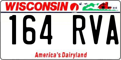 WI license plate 164RVA