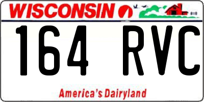 WI license plate 164RVC
