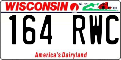 WI license plate 164RWC