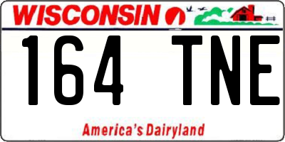 WI license plate 164TNE