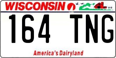 WI license plate 164TNG