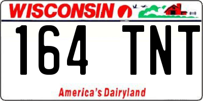 WI license plate 164TNT