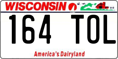 WI license plate 164TOL