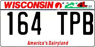WI license plate 164TPB
