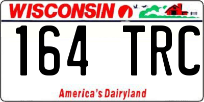 WI license plate 164TRC