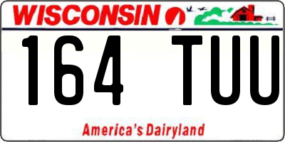 WI license plate 164TUU