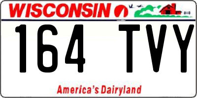 WI license plate 164TVY
