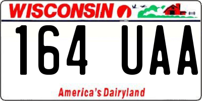 WI license plate 164UAA