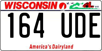 WI license plate 164UDE