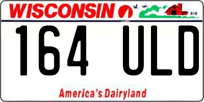 WI license plate 164ULD