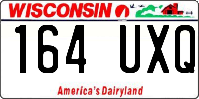 WI license plate 164UXQ