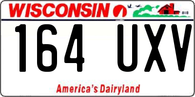 WI license plate 164UXV