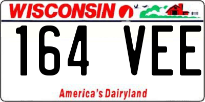 WI license plate 164VEE