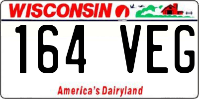 WI license plate 164VEG