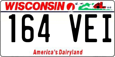 WI license plate 164VEI