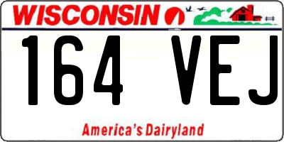 WI license plate 164VEJ