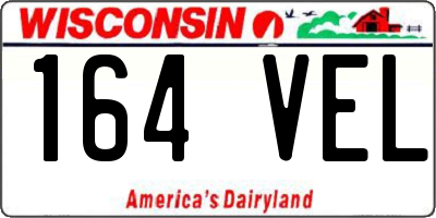 WI license plate 164VEL