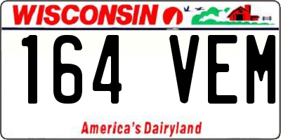 WI license plate 164VEM