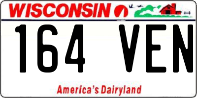 WI license plate 164VEN