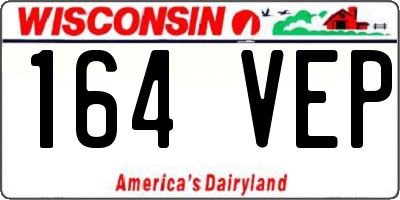 WI license plate 164VEP