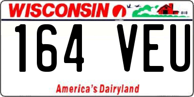WI license plate 164VEU