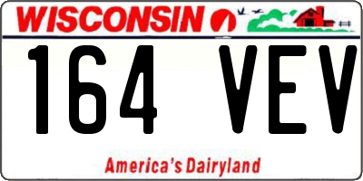 WI license plate 164VEV
