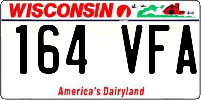 WI license plate 164VFA