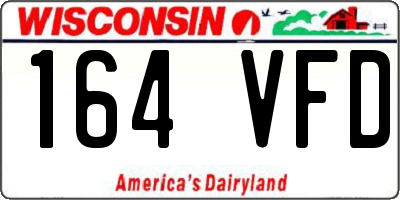 WI license plate 164VFD