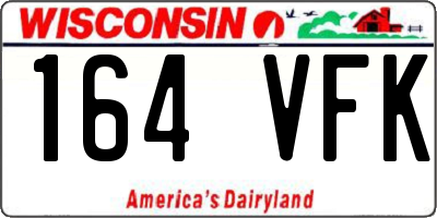WI license plate 164VFK