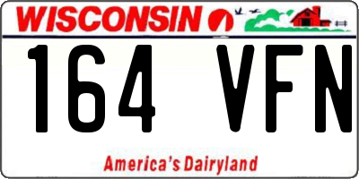 WI license plate 164VFN