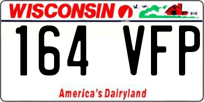 WI license plate 164VFP