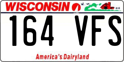 WI license plate 164VFS