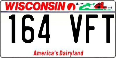 WI license plate 164VFT