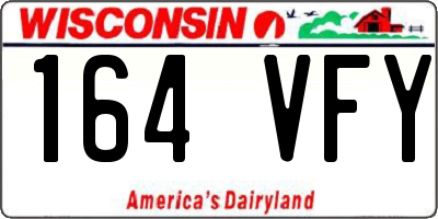 WI license plate 164VFY