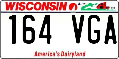 WI license plate 164VGA