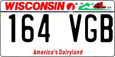 WI license plate 164VGB