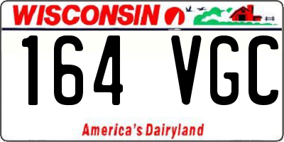 WI license plate 164VGC