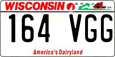 WI license plate 164VGG