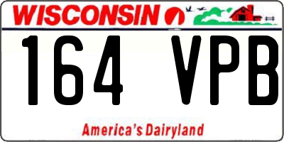 WI license plate 164VPB