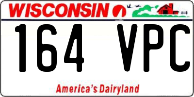 WI license plate 164VPC