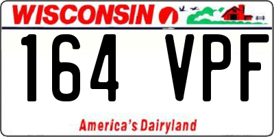 WI license plate 164VPF