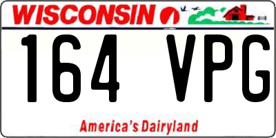 WI license plate 164VPG