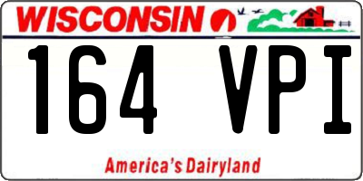 WI license plate 164VPI