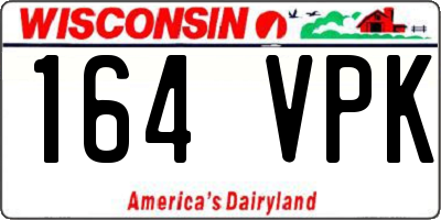WI license plate 164VPK