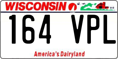 WI license plate 164VPL
