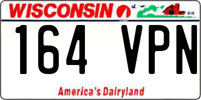 WI license plate 164VPN
