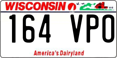 WI license plate 164VPO