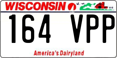 WI license plate 164VPP