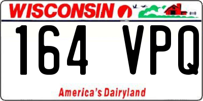 WI license plate 164VPQ