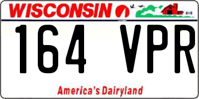 WI license plate 164VPR